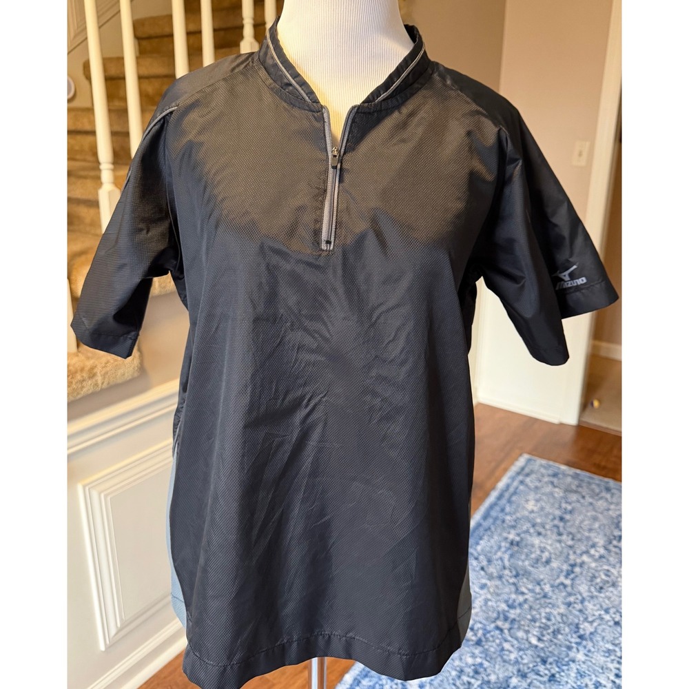 Mizuno Teamwear Youth Pullover Short Sleeve Jacket Black Size YL
